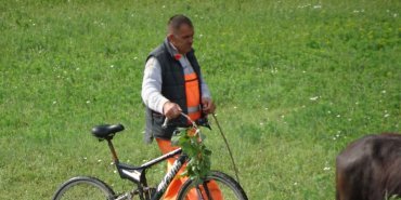 Berger avec vélo, sans chiens