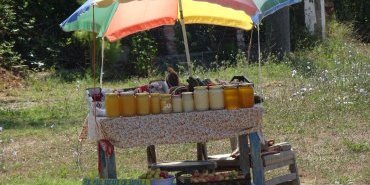 Honey seller on the road