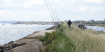 Fishermen on the levee