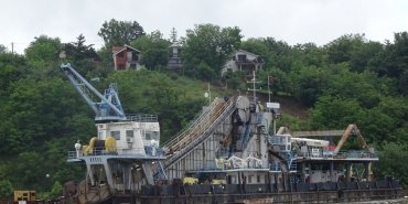 A Danube dredging boat