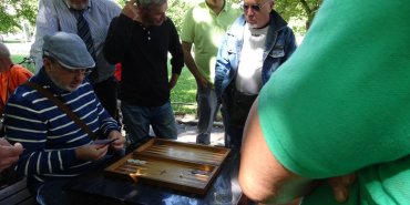 Backgammon (the table is a chess board